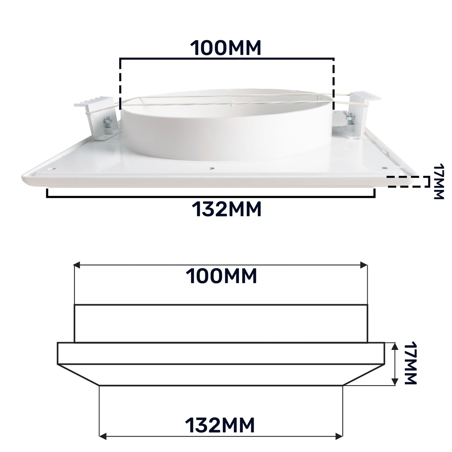 White Duo Smart Louvre Vent with Fly Mesh, 100mm x 100mm