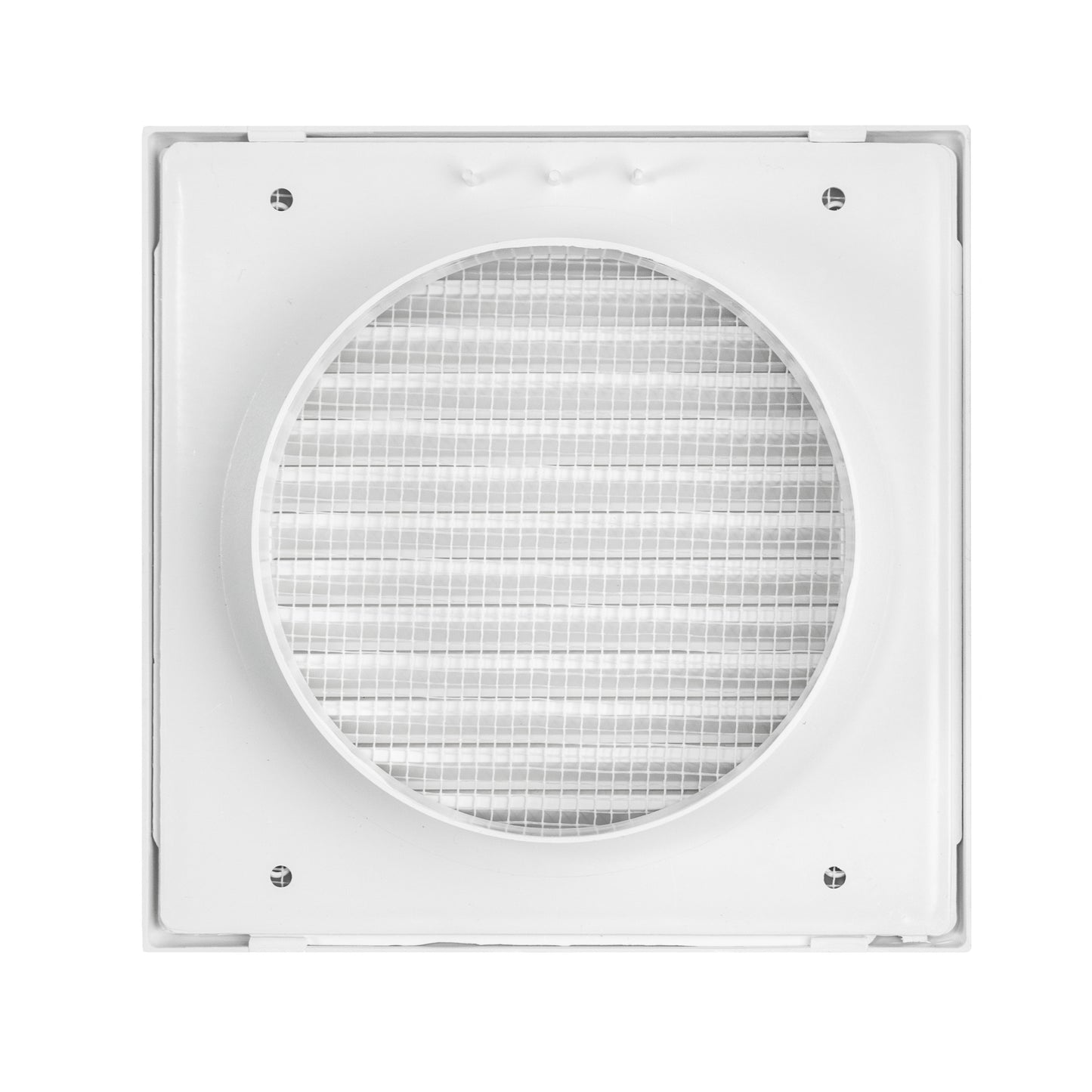 White Duo Smart Louvre Vent with Fly Mesh, 150mm x 150mm