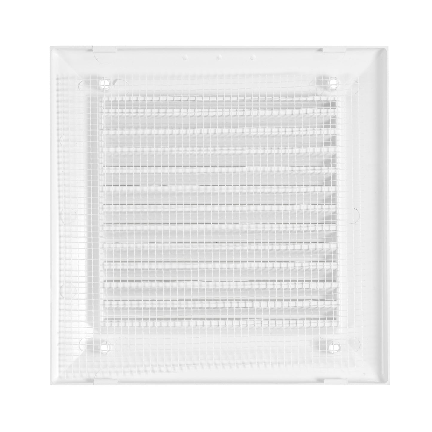 White Duo Smart Louvre Vent with Fly Mesh, 150mm x 150mm