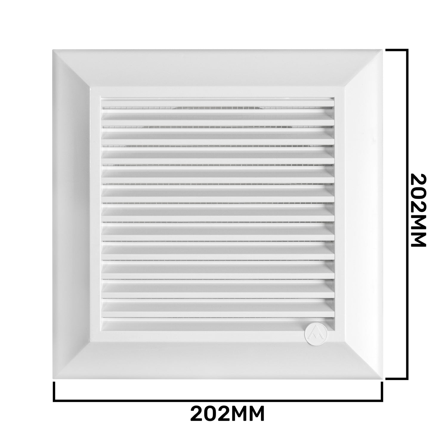 White Duo Smart Louvre Vent with Fly Mesh, 150mm x 150mm