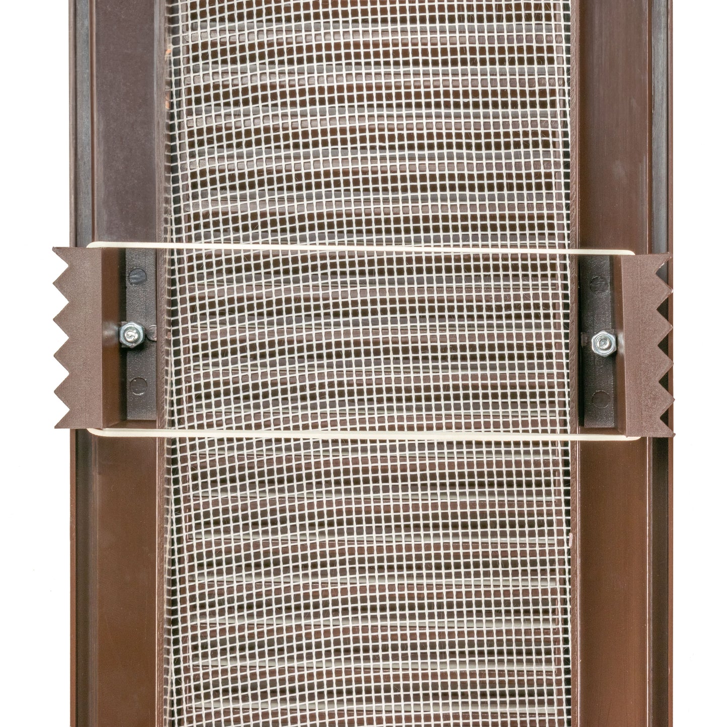 Brown Duo Smart Louvre Vent with Fly Mesh, 90mm x 240mm