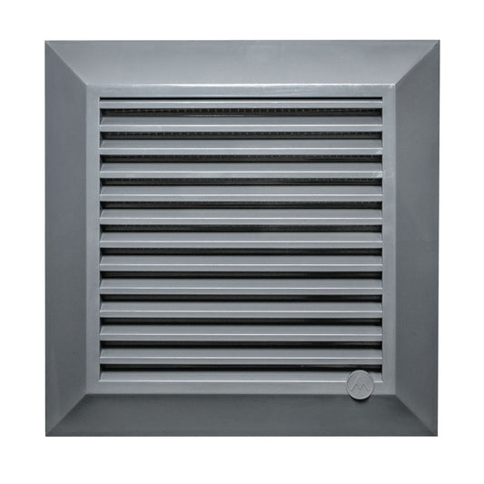 Grey Duo Smart Louvre Vent with Fly Mesh, 135mm x 135mm