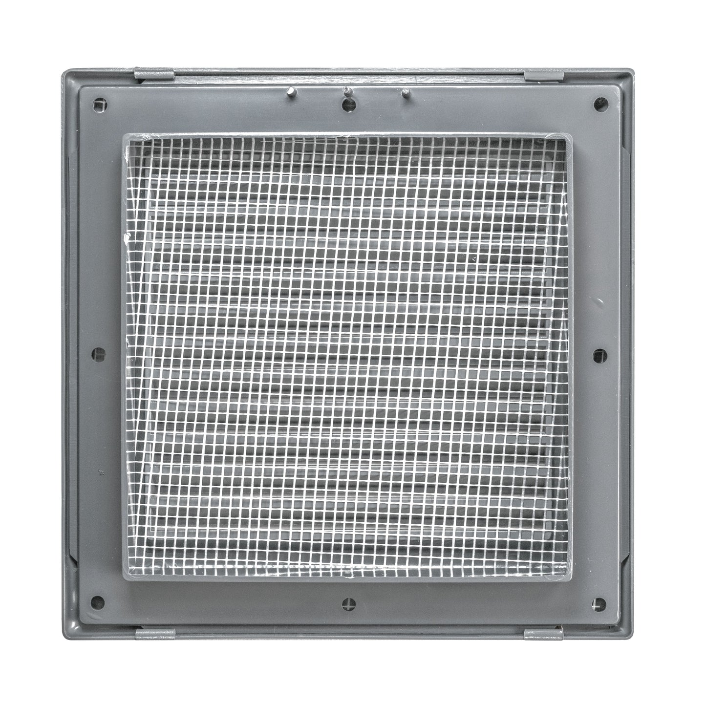 Grey Duo Smart Louvre Vent with Fly Mesh, 135mm x 135mm