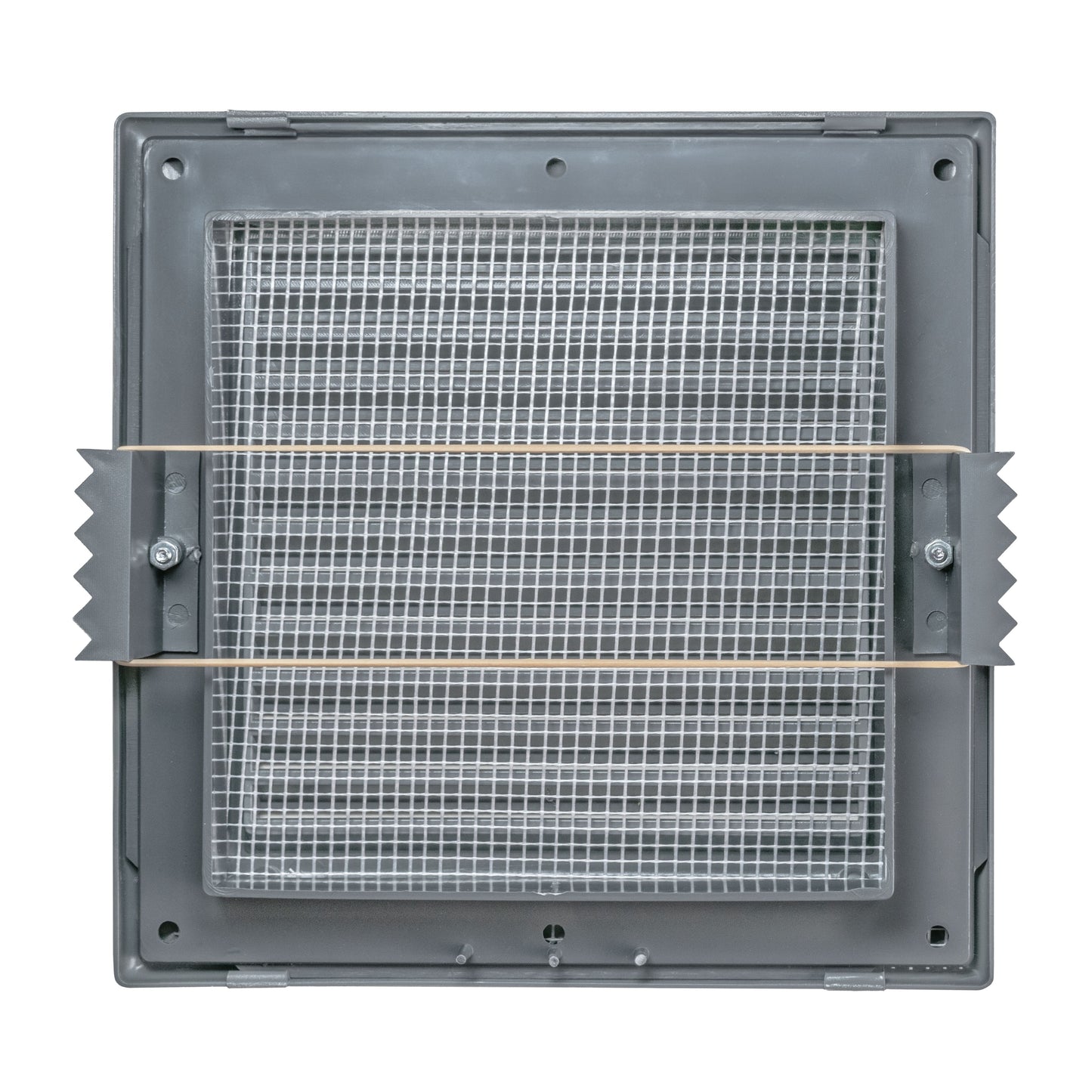 Grey Duo Smart Louvre Vent with Fly Mesh, 135mm x 135mm