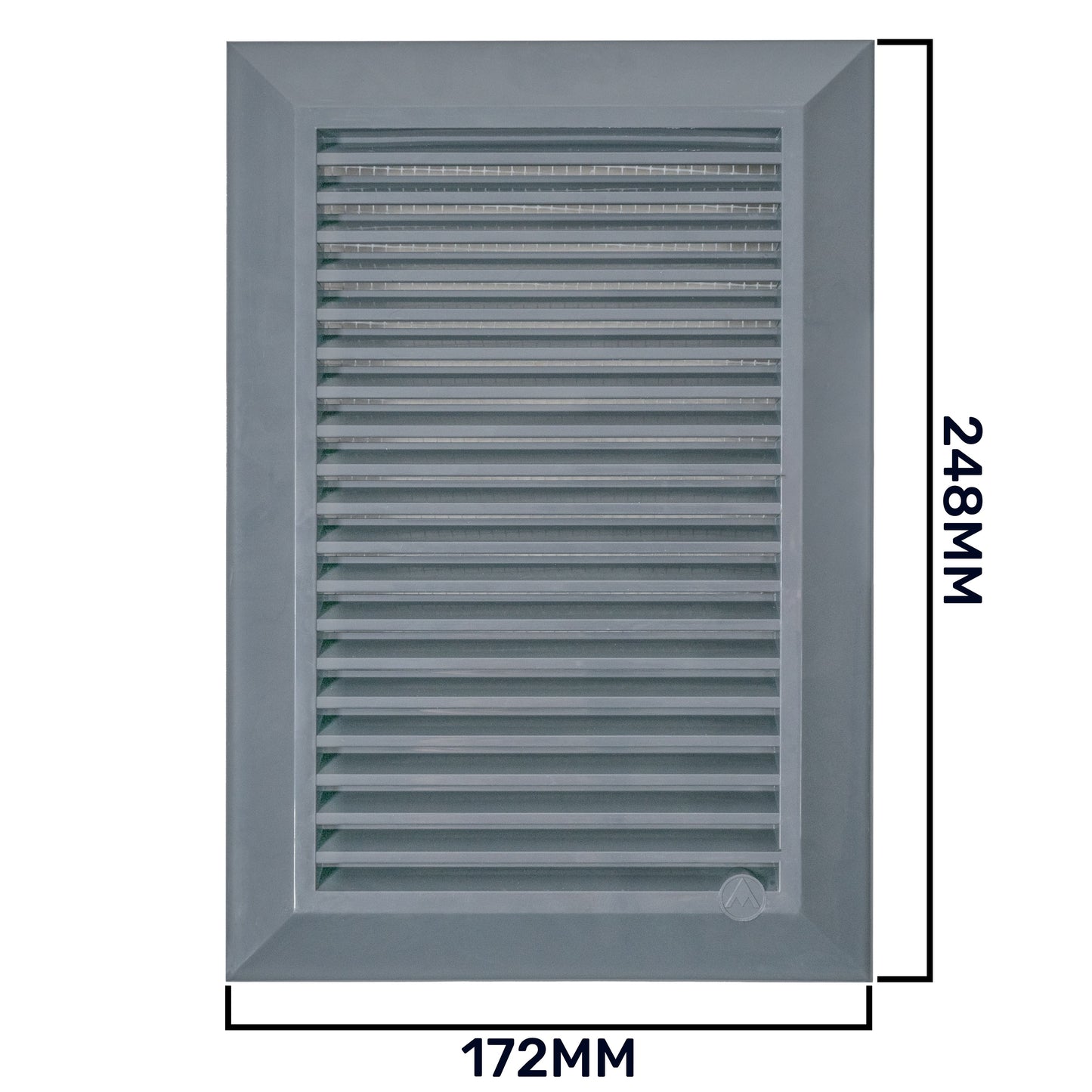 Grey Duo Smart Louvre Vent with Fly Mesh, 140mm x 210mm
