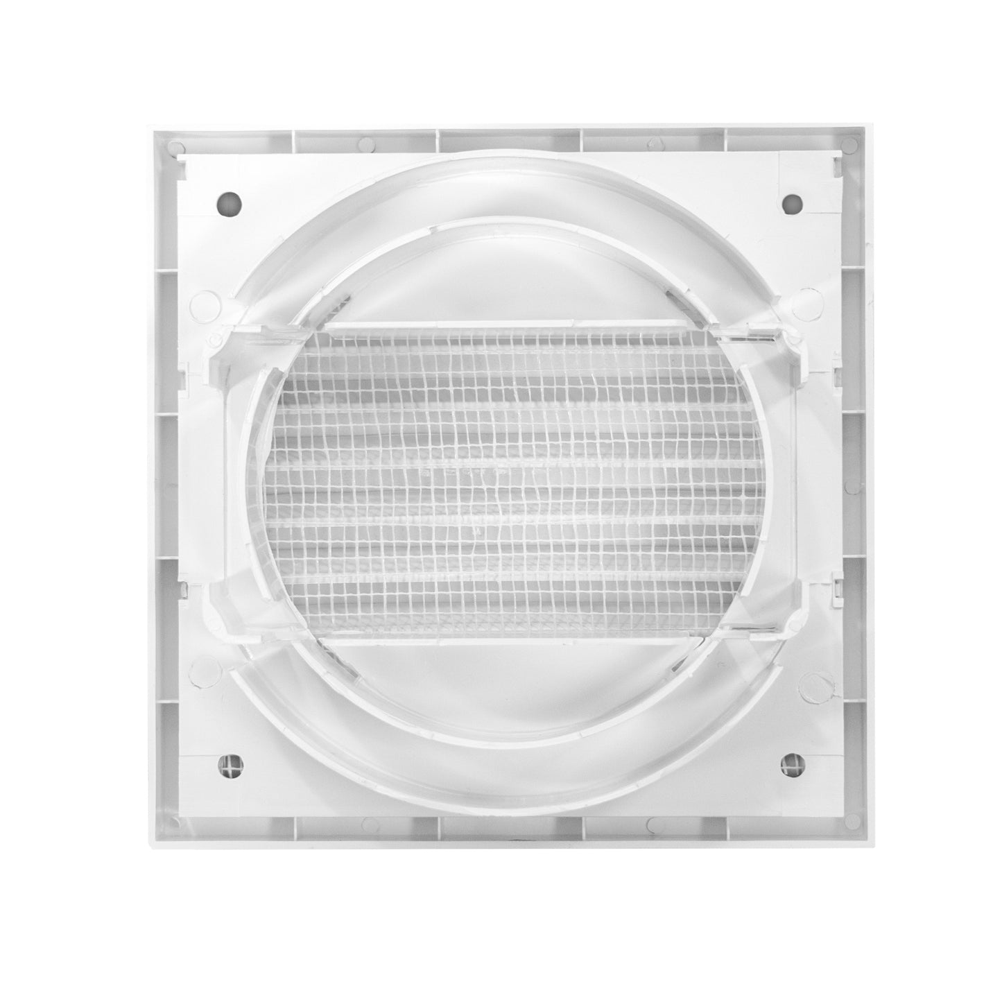 White External Louvre Vent with Fly Screen, 100mm x 125mm