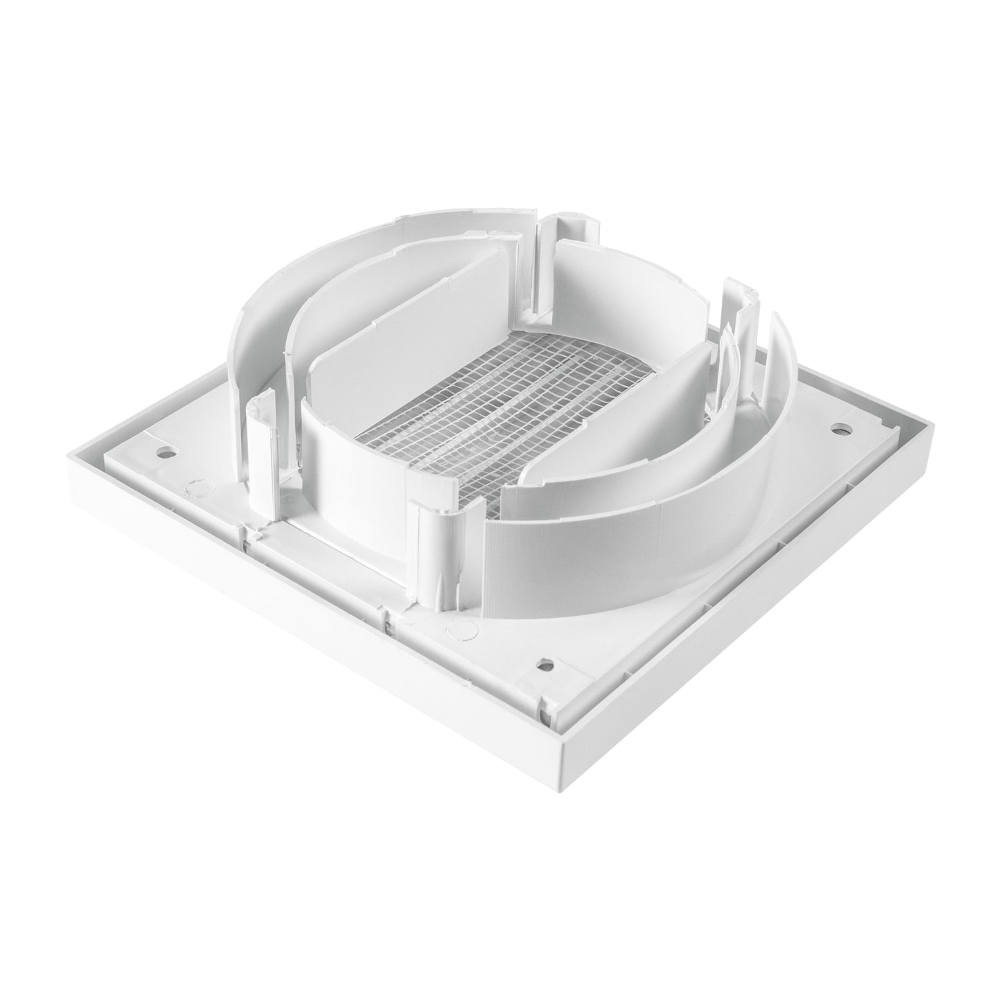 White External Louvre Vent with Fly Screen, 100mm x 125mm