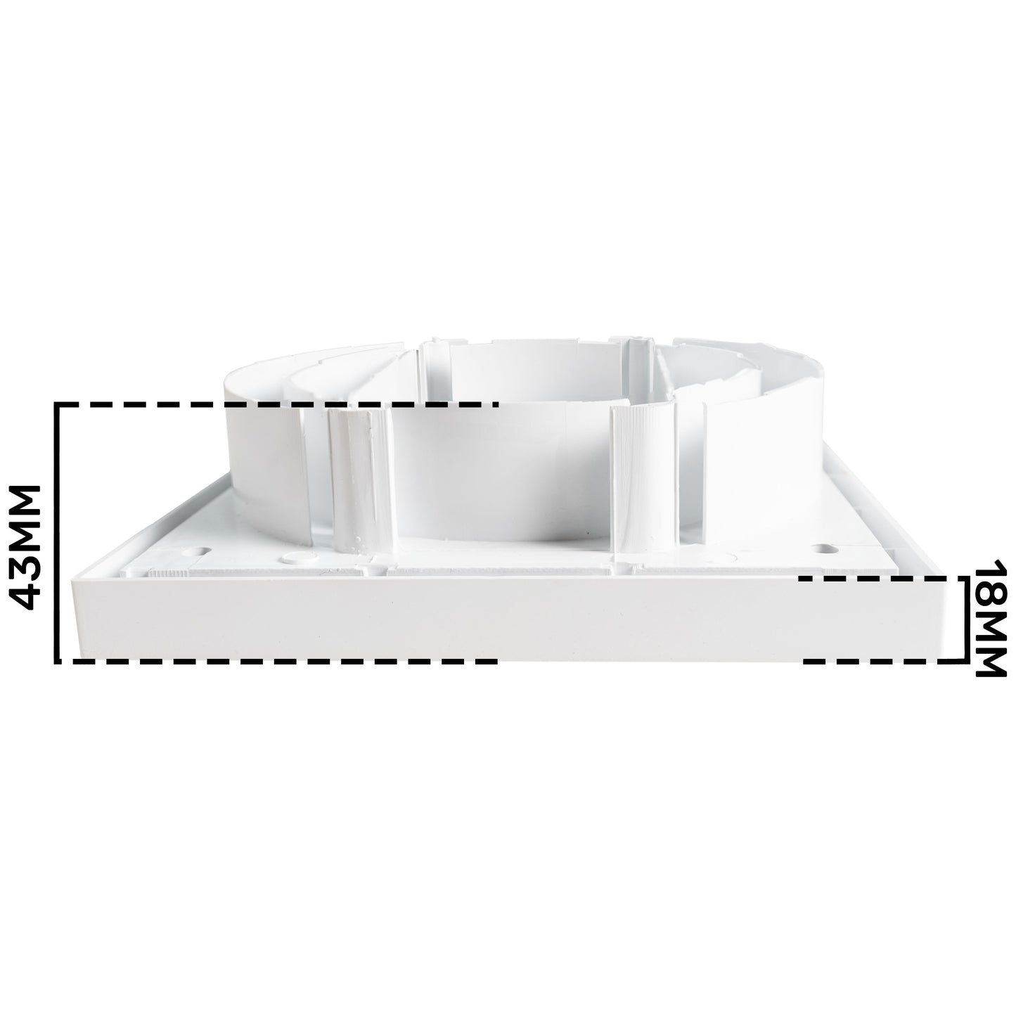 White External Louvre Vent with Fly Screen, 100mm x 125mm