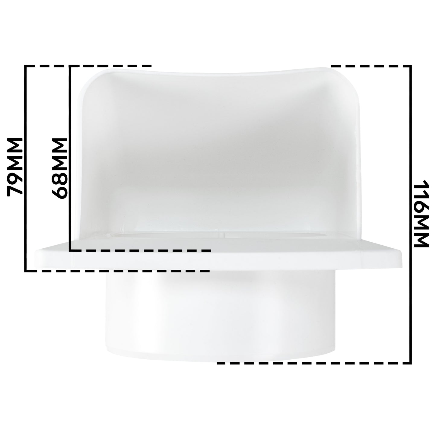White External Louvre Vent with Hood, 100mm x 100mm