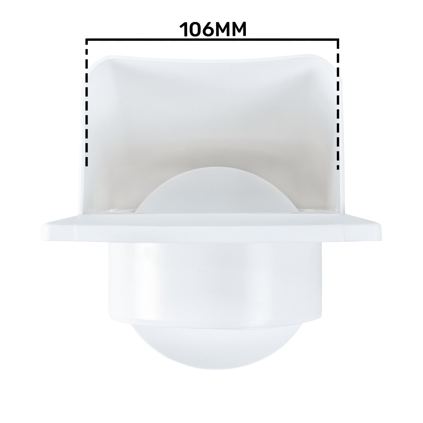 White External Louvre Vent with Hood, 100mm x 100mm