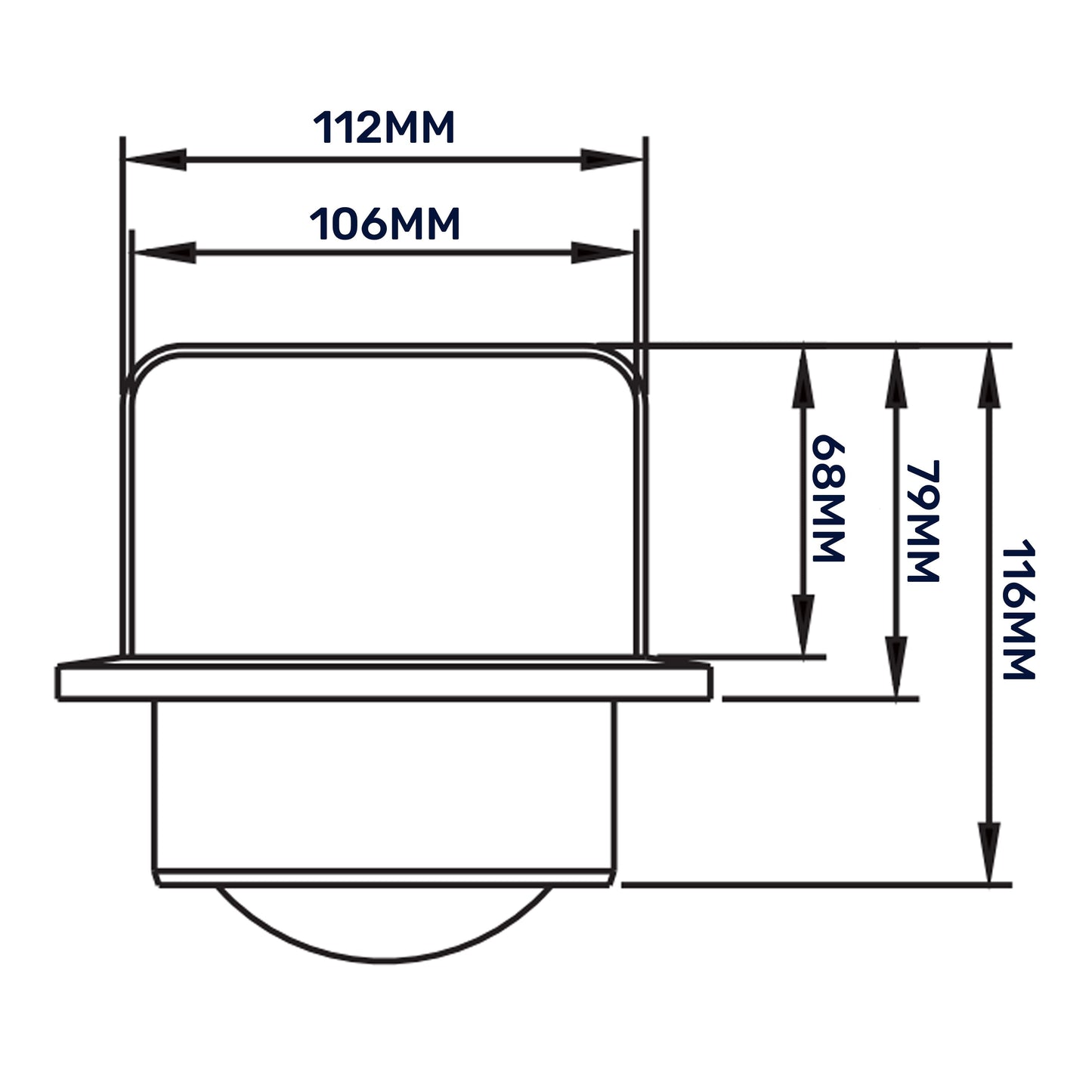 Grey External Louvre Vent with Hood, 100mm x 100mm