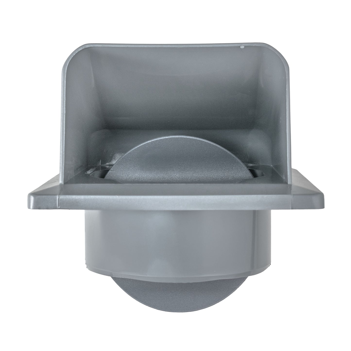 Grey External Louvre Vent with Hood, 100mm x 100mm