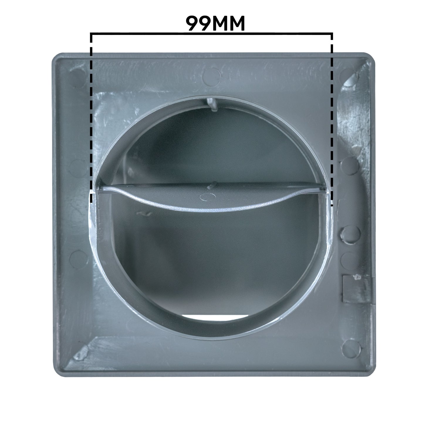 Grey External Louvre Vent with Hood, 100mm x 100mm