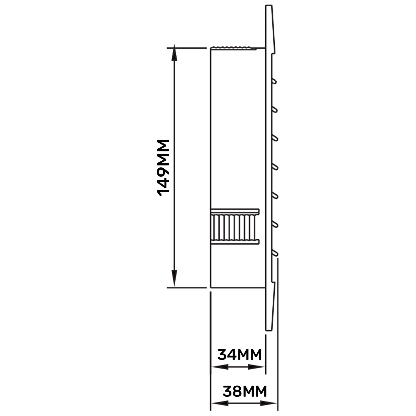White Round Louvre Vent with Fly Mesh, 150mm