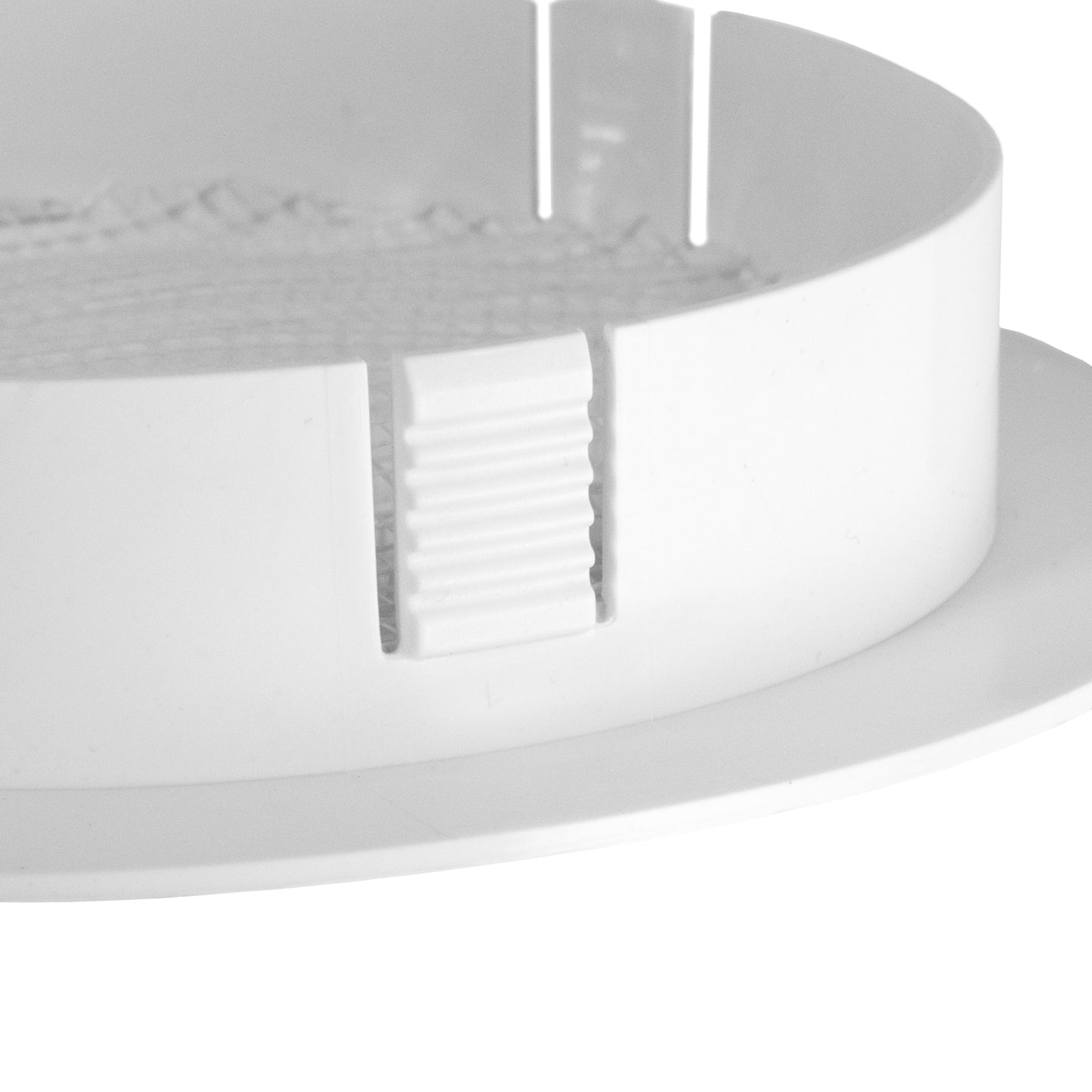 White Round Louvre Vent with Fly Mesh, 150mm