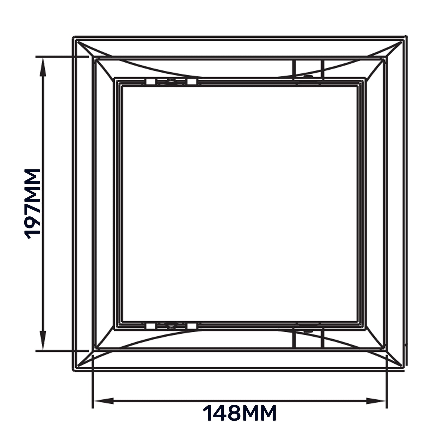 White Access Panel Service Door, 150mm x 200mm