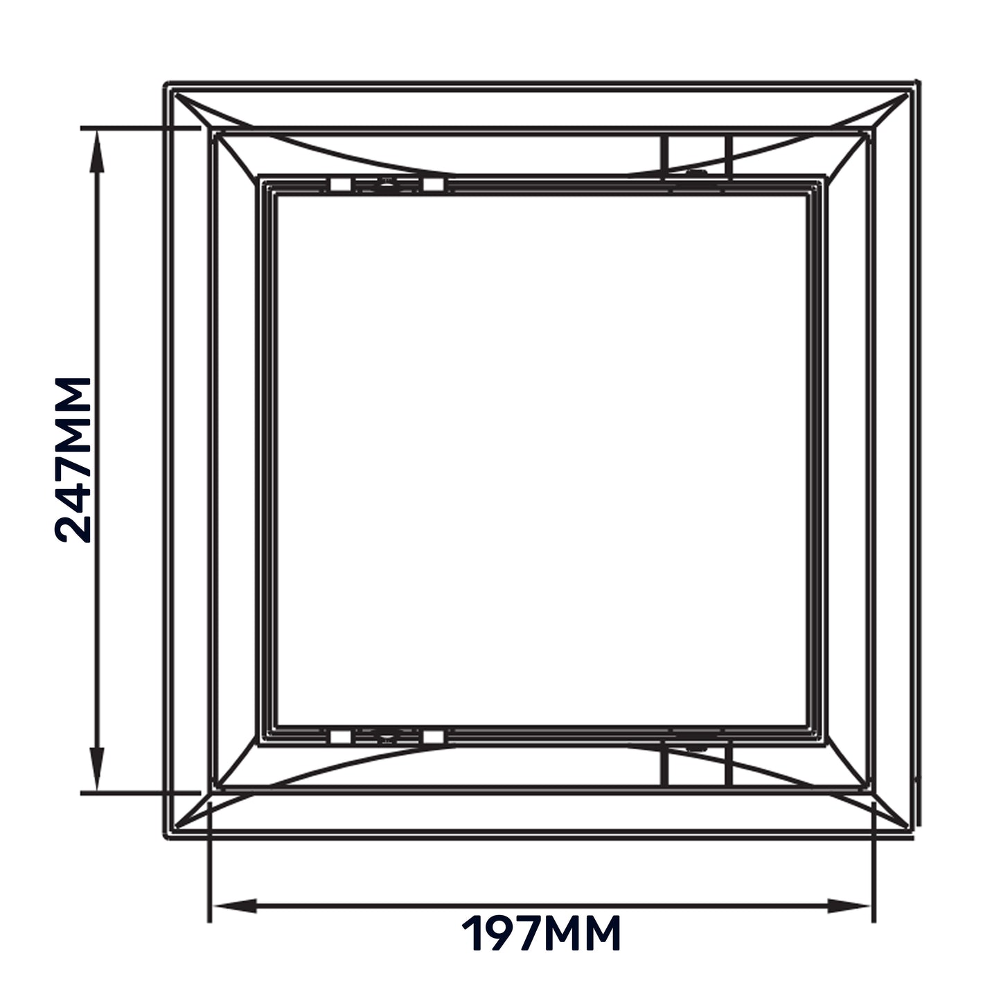 White Access Panel Service Door, 200mm x 250mm