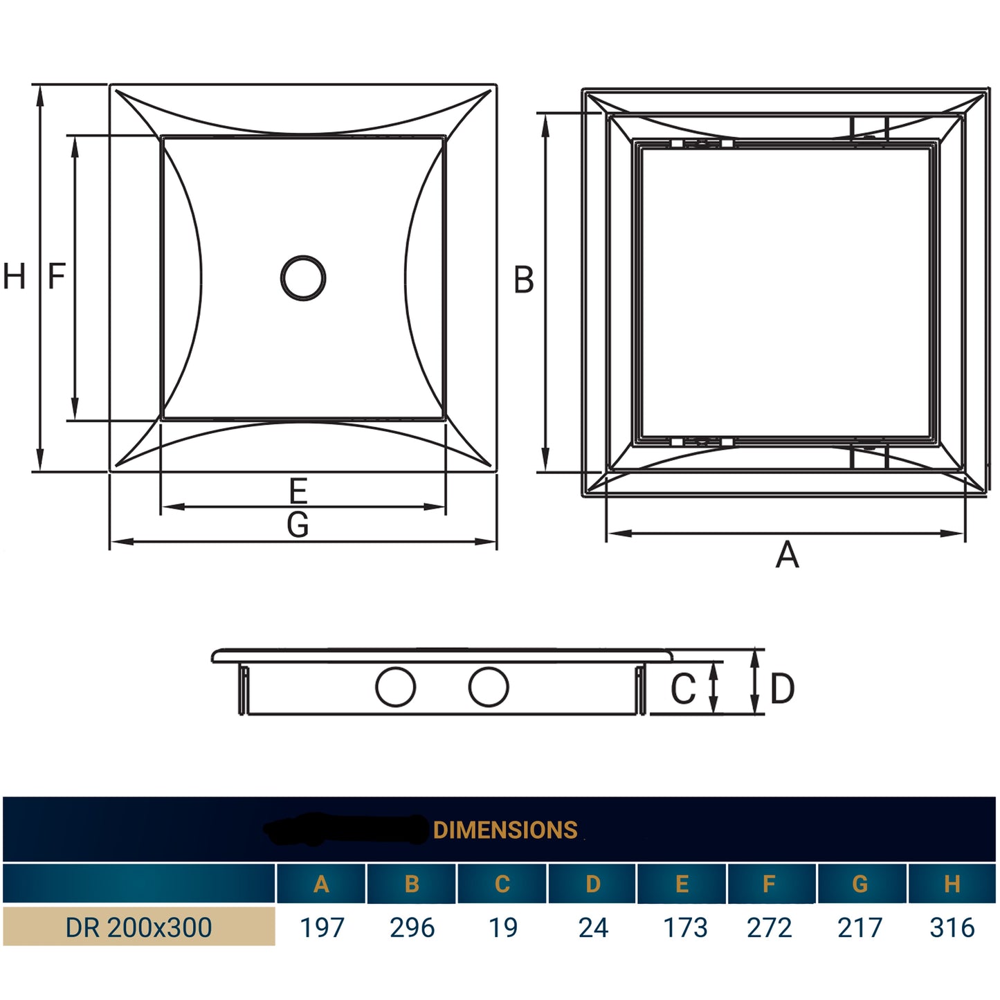 White Access Panel Service Door, 200mm x 300mm