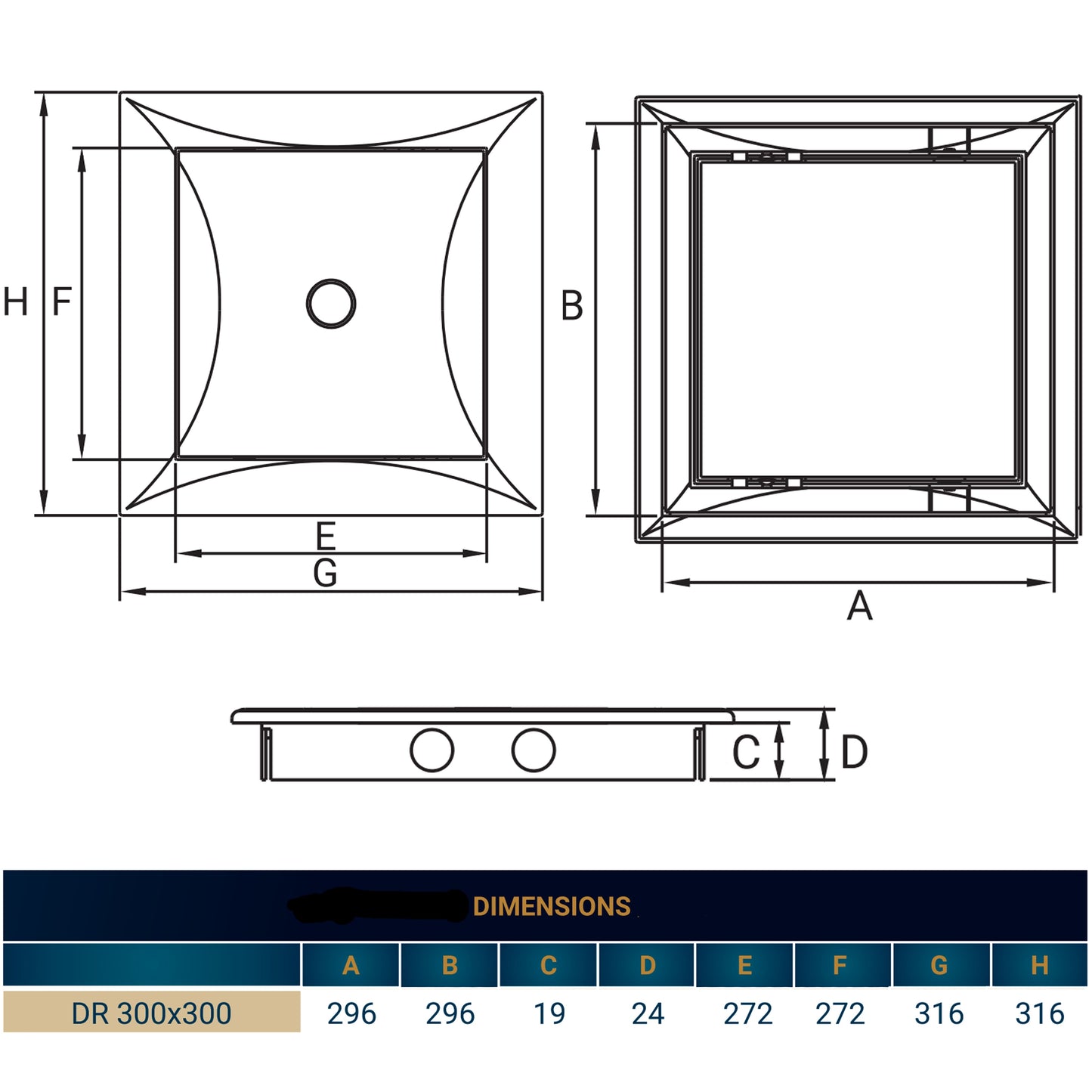 White Access Panel Service Door, 300mm x 300mm