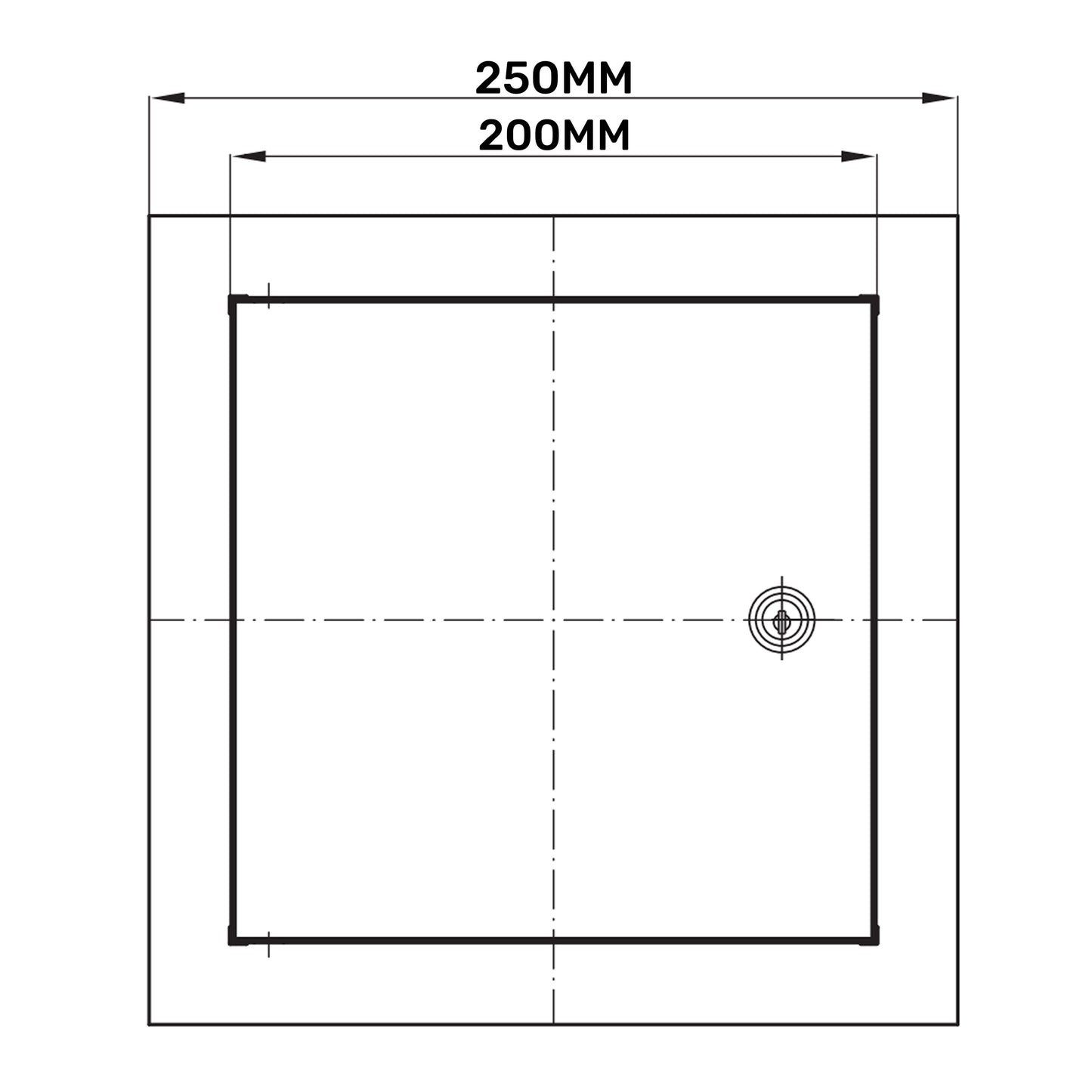 Lockable White Access Panel Service Door, 200mm x 250mm