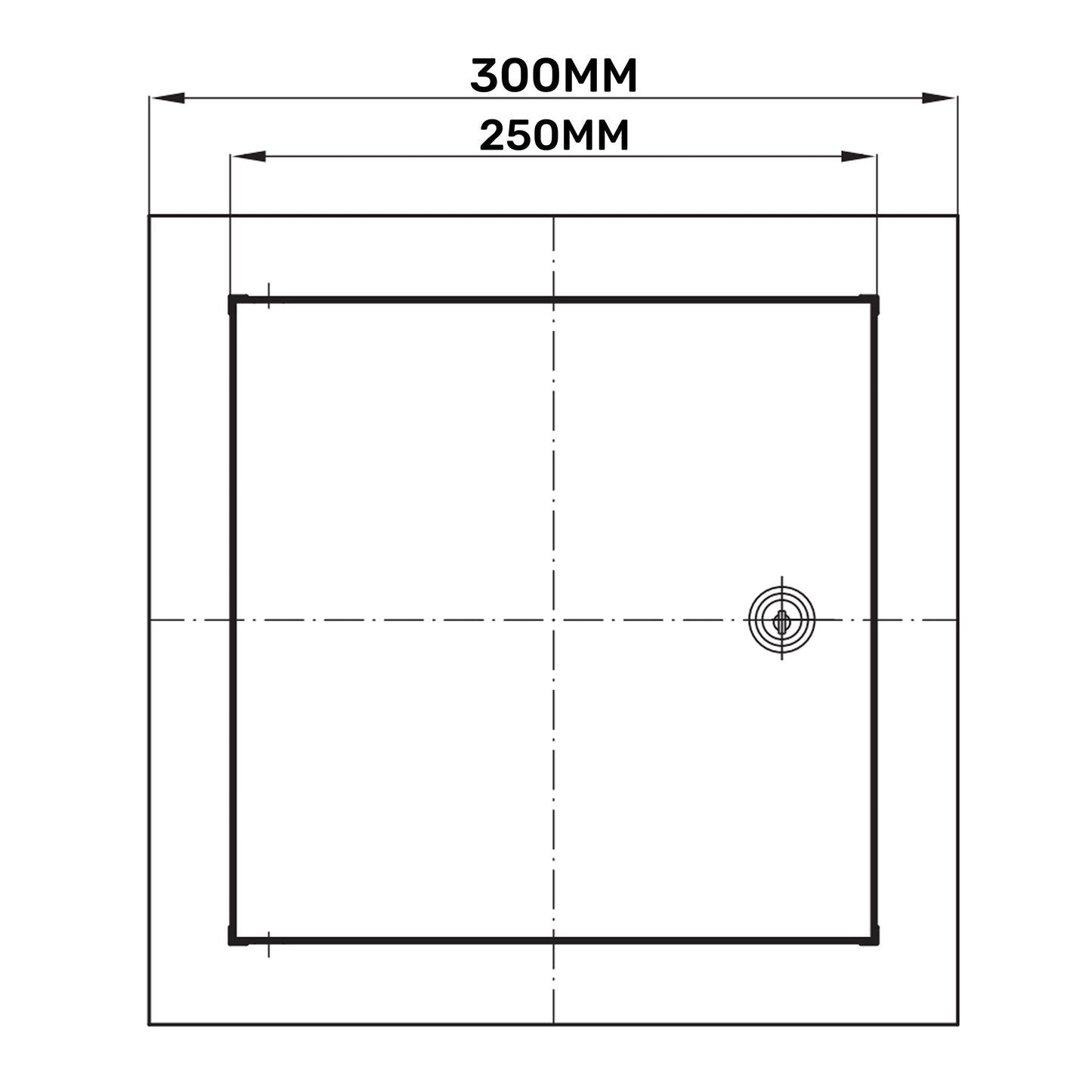 Lockable White Access Panel Service Door, 250mm x 300mm