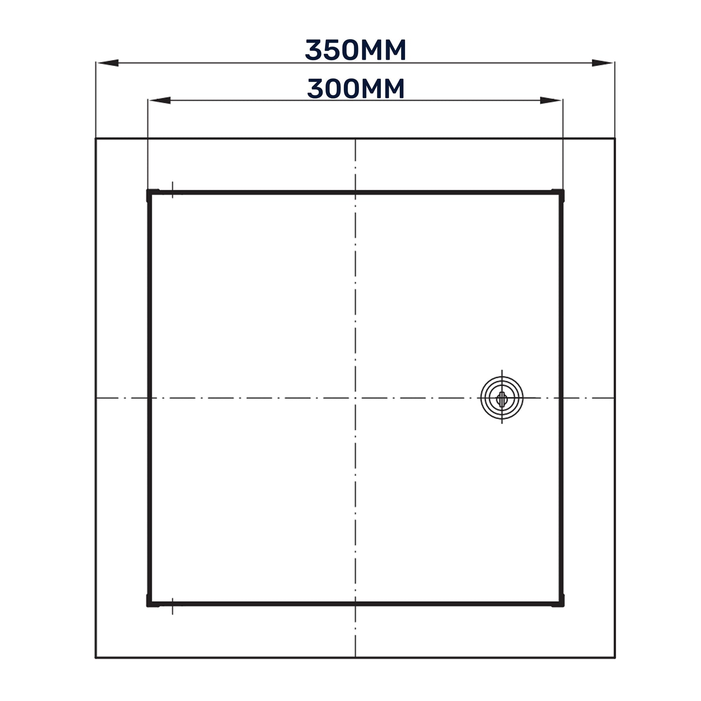 Lockable White Access Panel Service Door, 300mm x 300mm