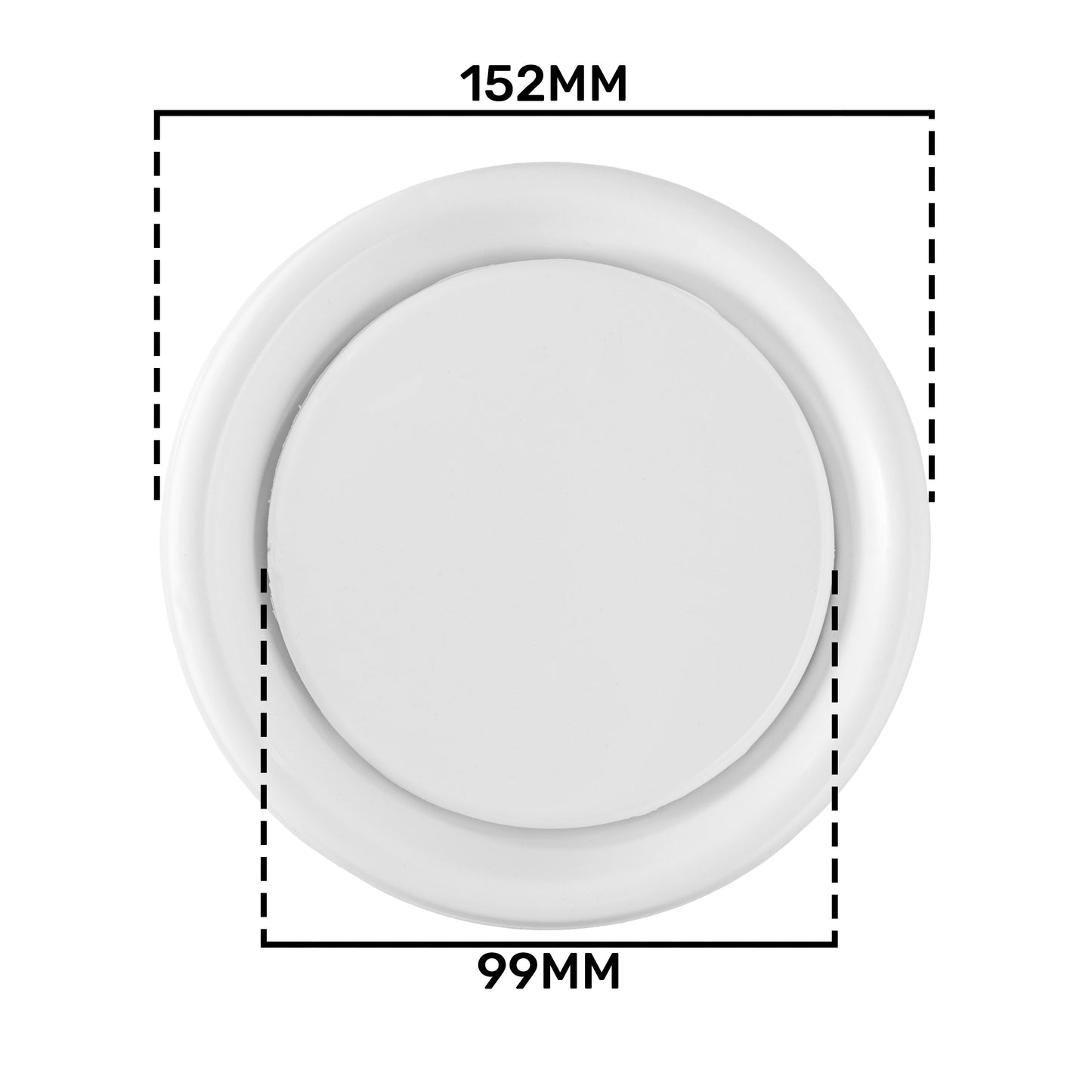 White Anemostat Intake Ceiling Valve, 100mm