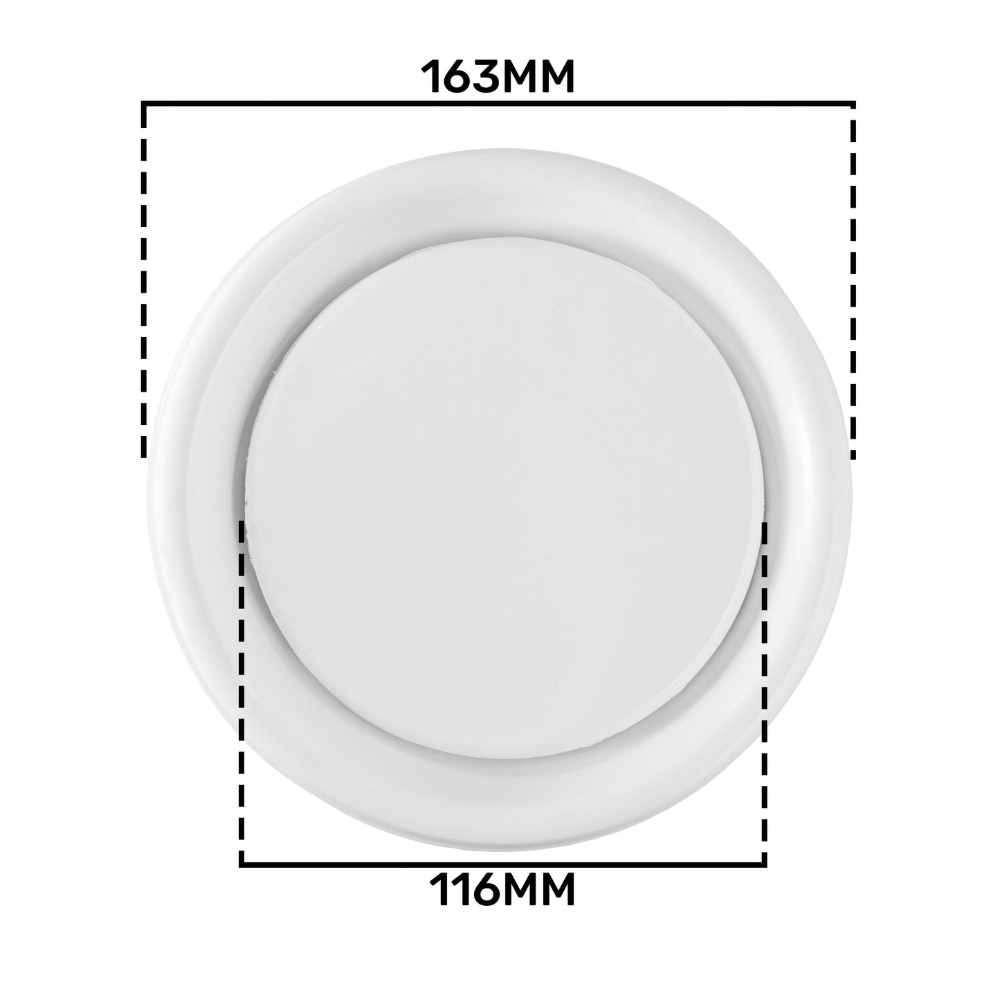 White Anemostat Intake Ceiling Valve, 125mm