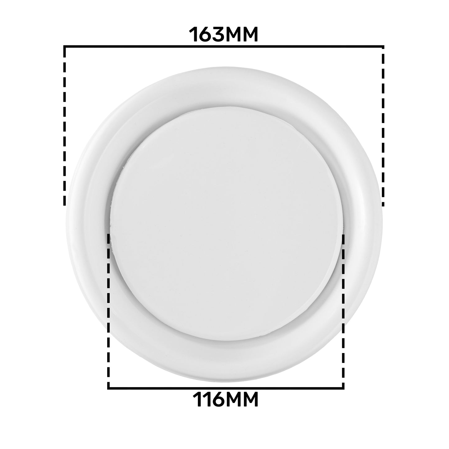 White Anemostat Intake Ceiling Valve, 125mm