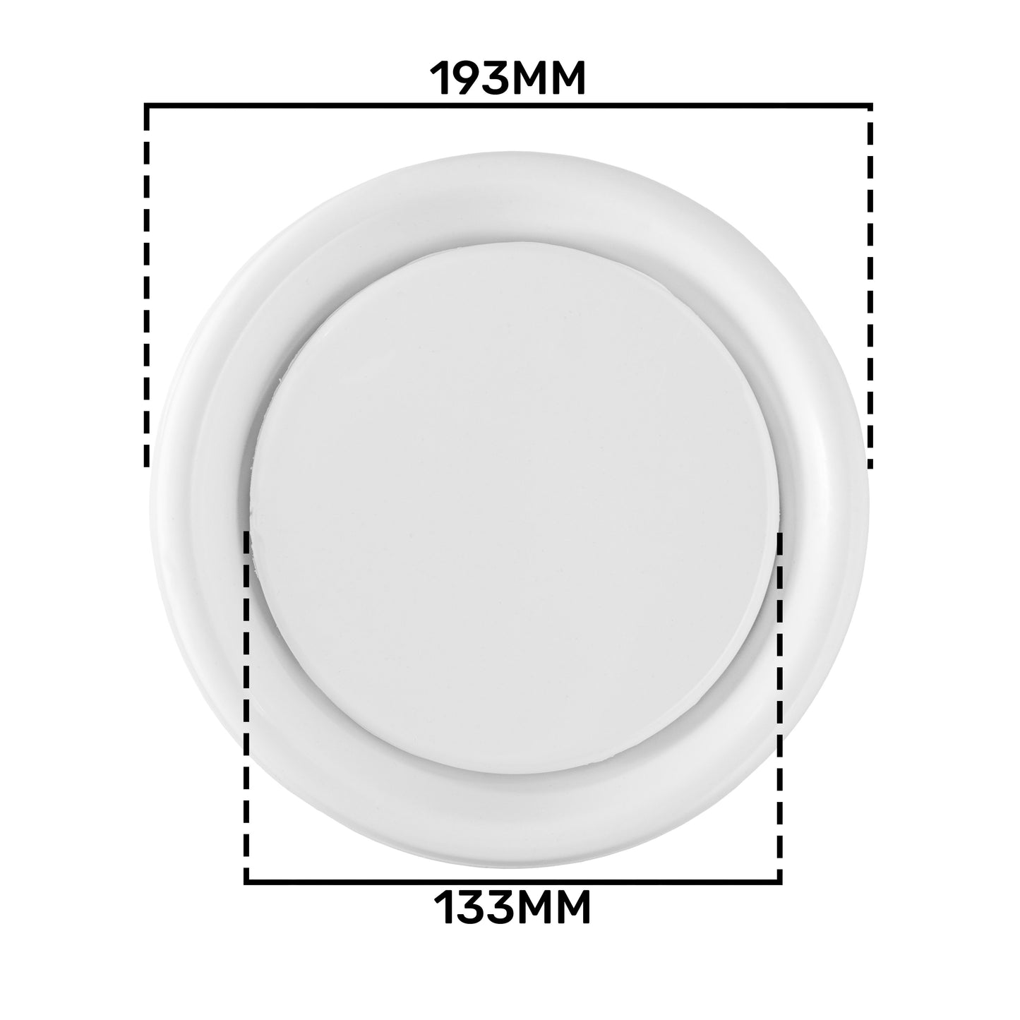 White Anemostat Intake Ceiling Valve, 150mm