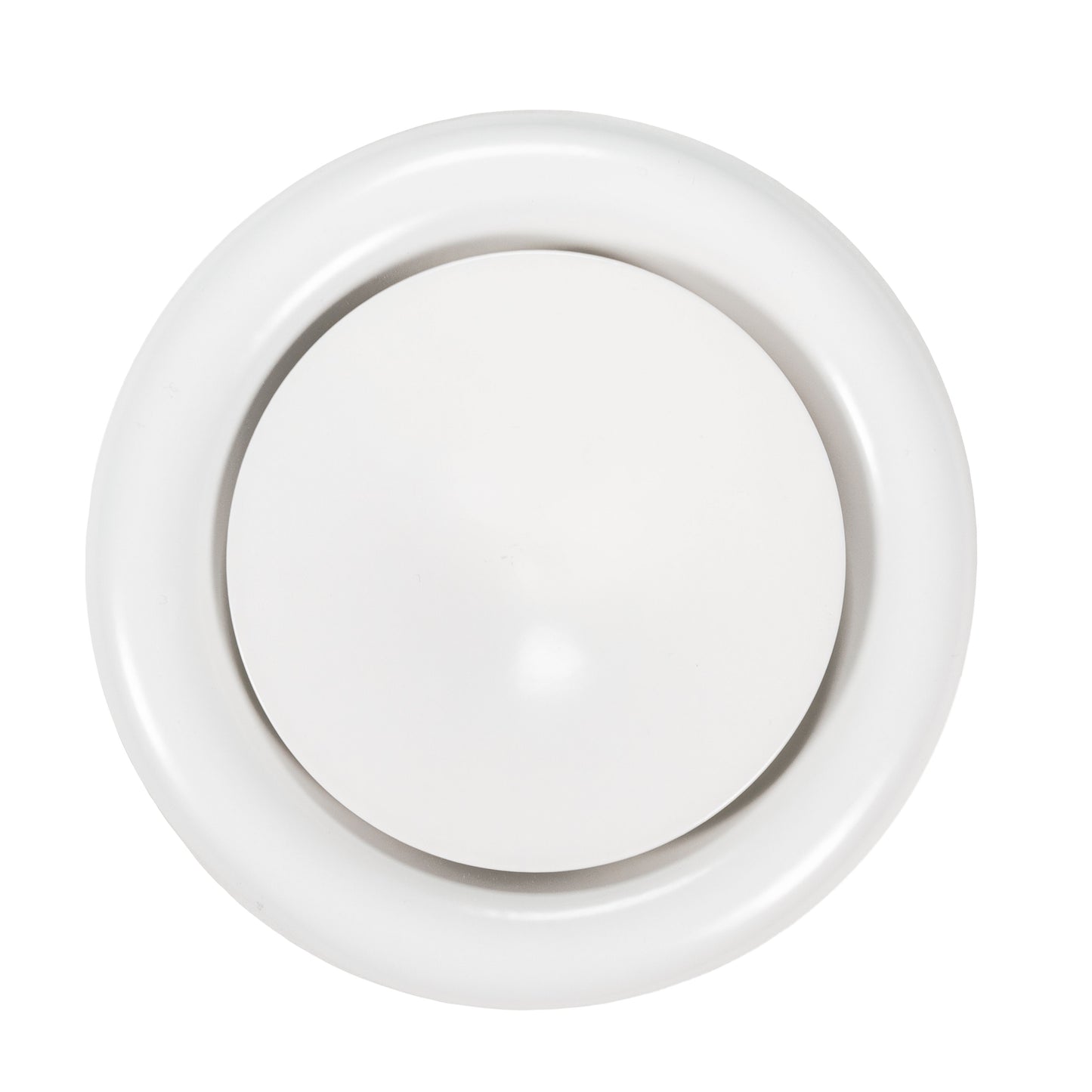 White Metal Anemostat Intake Ceiling Valve, 125mm