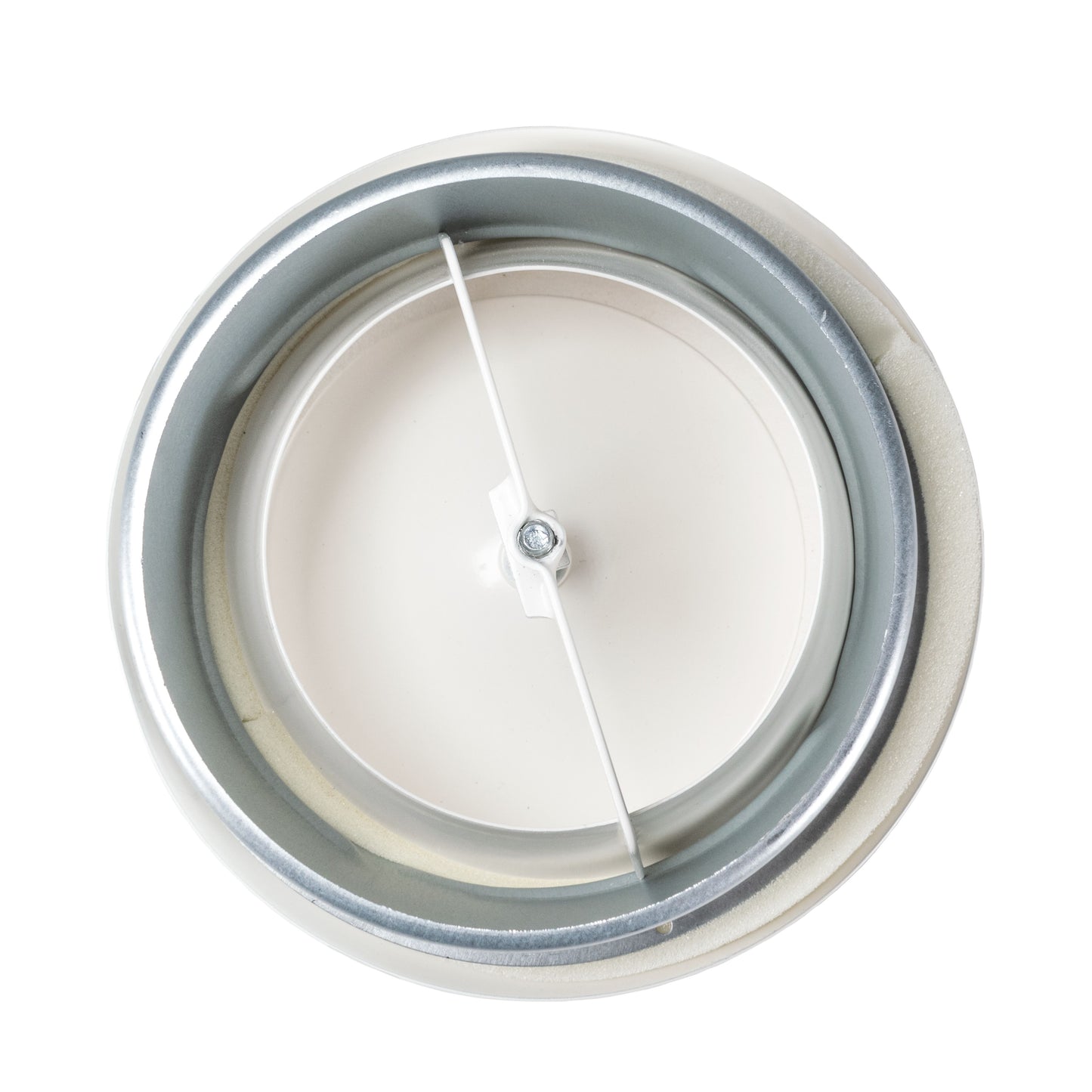 White Metal Anemostat Exhaust Ceiling Valve, 125mm