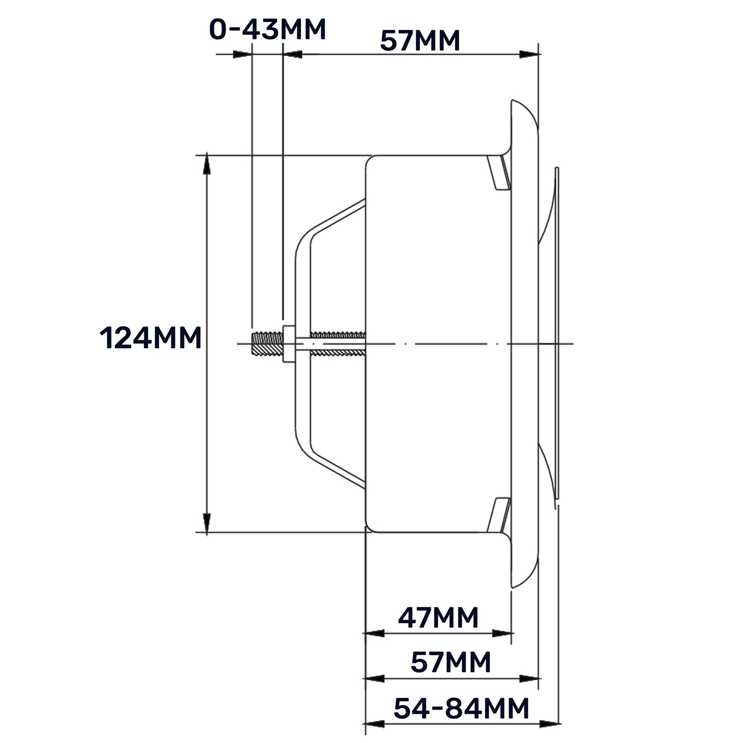 White Metal Anemostat Exhaust Ceiling Valve, 125mm