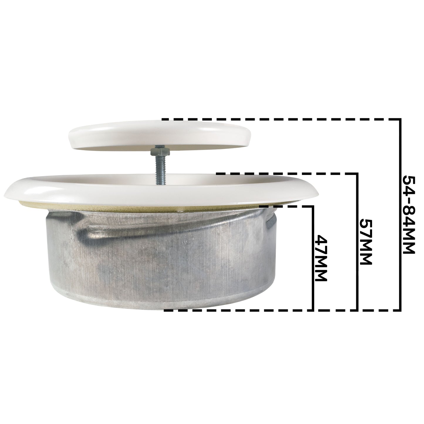 White Metal Anemostat Exhaust Ceiling Valve, 125mm