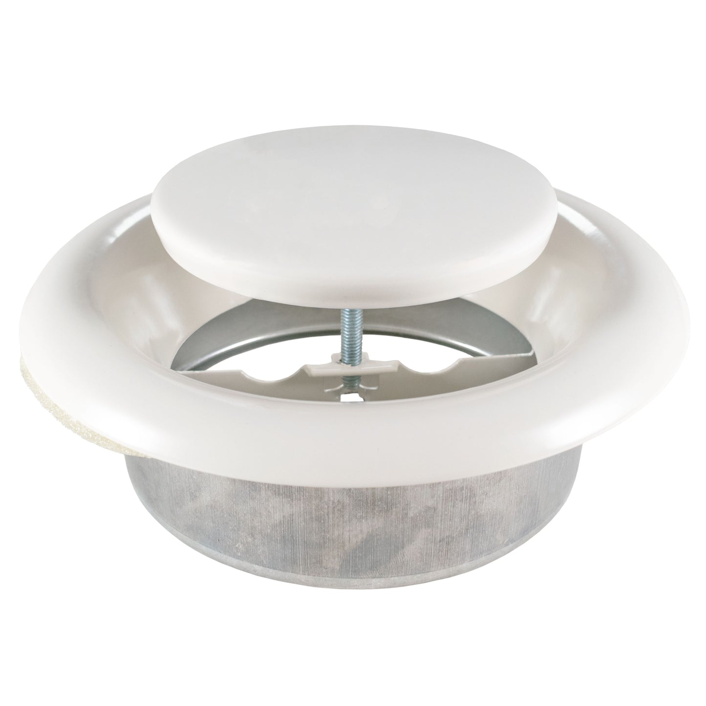 White Metal Anemostat Exhaust Ceiling Valve, 125mm