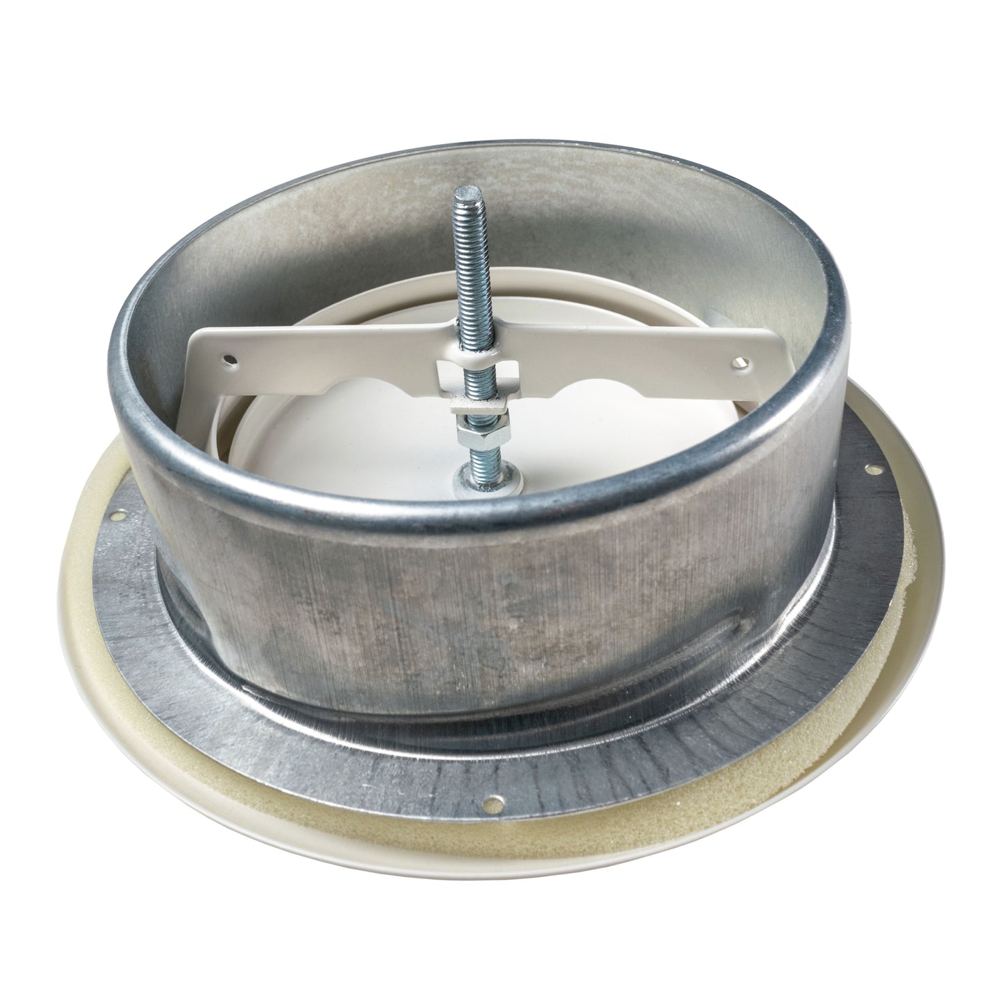 White Metal Anemostat Exhaust Ceiling Valve, 125mm