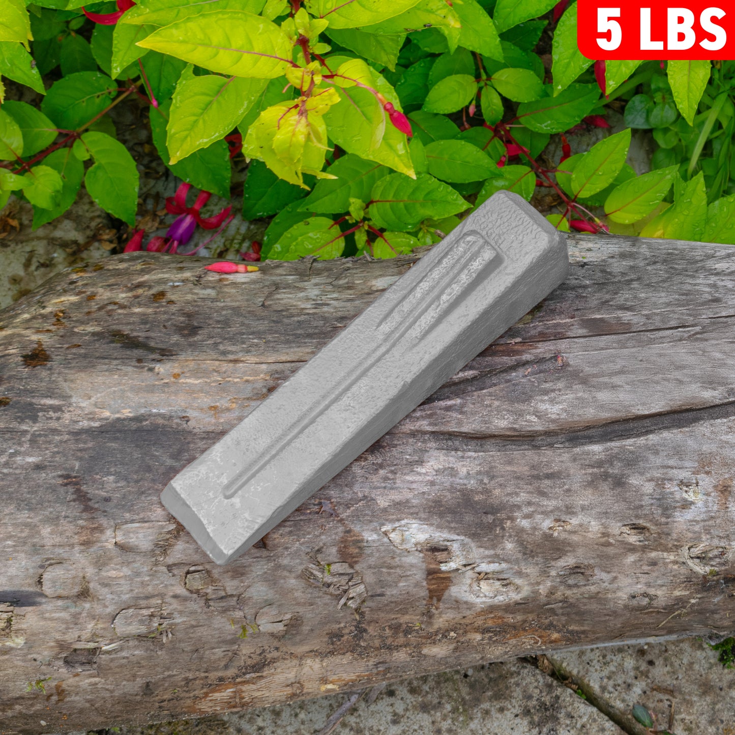 Grey Spiked Steel Log Splitting Wedge, 2.3kg