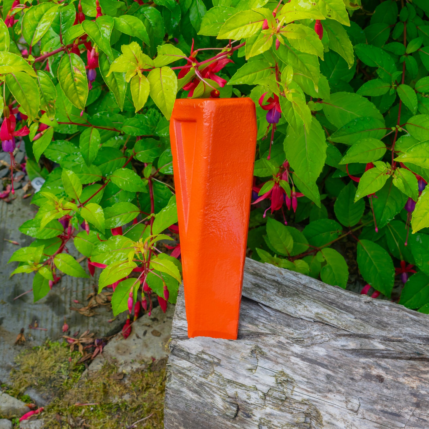 Red Twisted Steel Log Splitting Wedge, 2kg