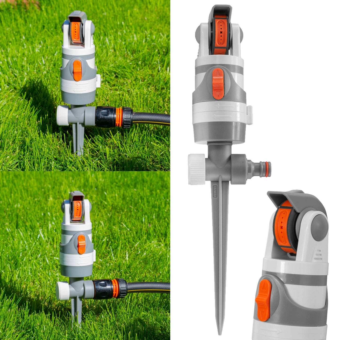 4-Pattern Gear Drive Sprinkler, White line