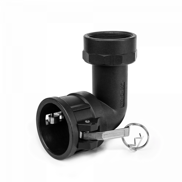 Type D Camlock Pipe Elbow Connector, 2"