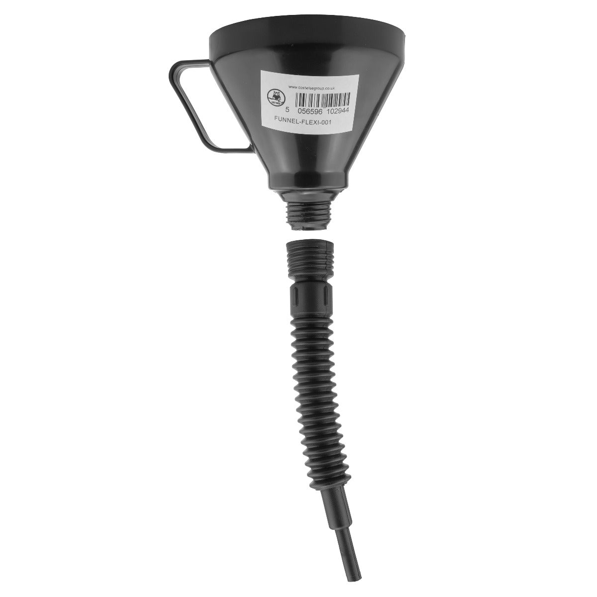Vehicle Fuel Funnel with Flexible Spout, Black