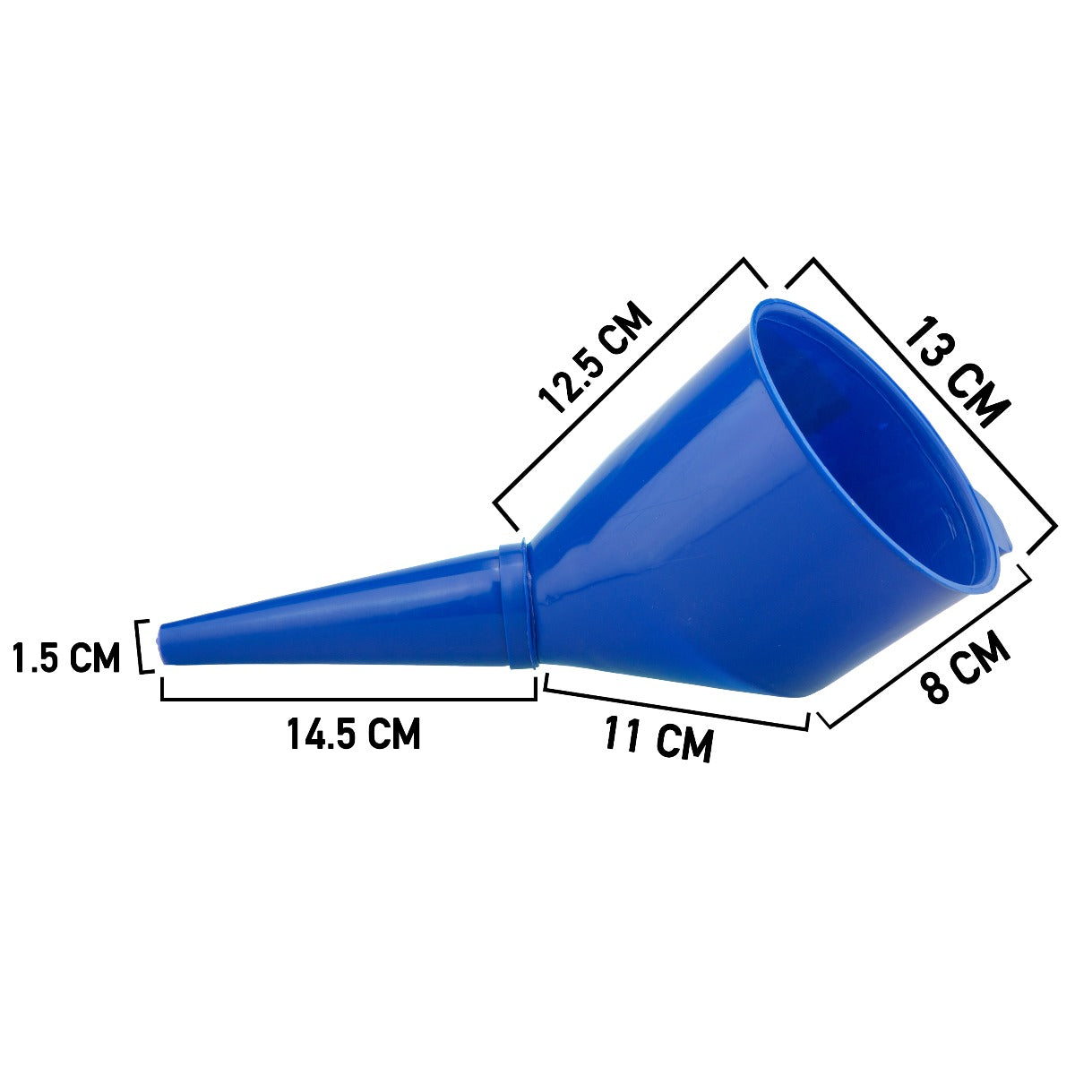 Filtered Fuel Funnel with Angled Spout, Blue