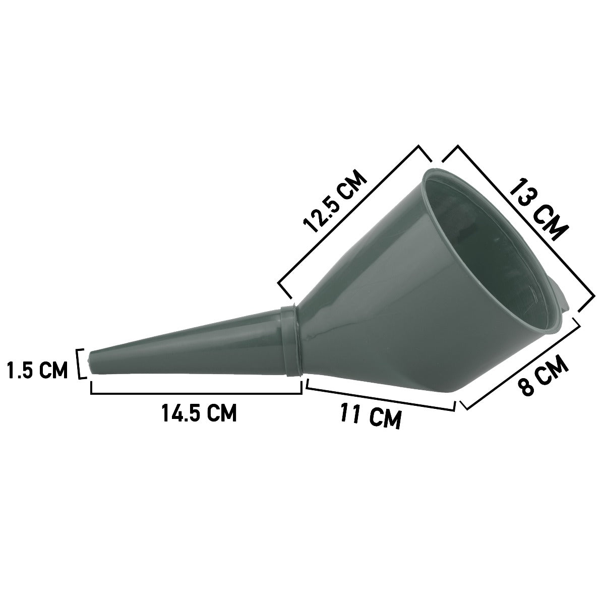 Filtered Fuel Funnel with Angled Spout, Grey