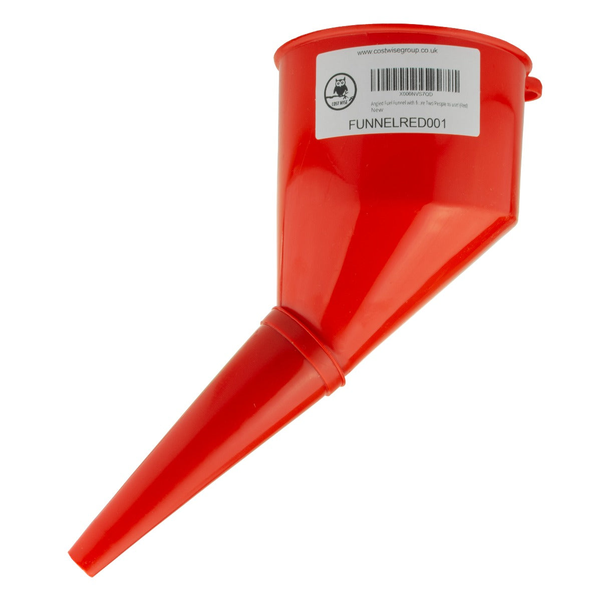 Filtered Fuel Funnel with Angled Spout, Red