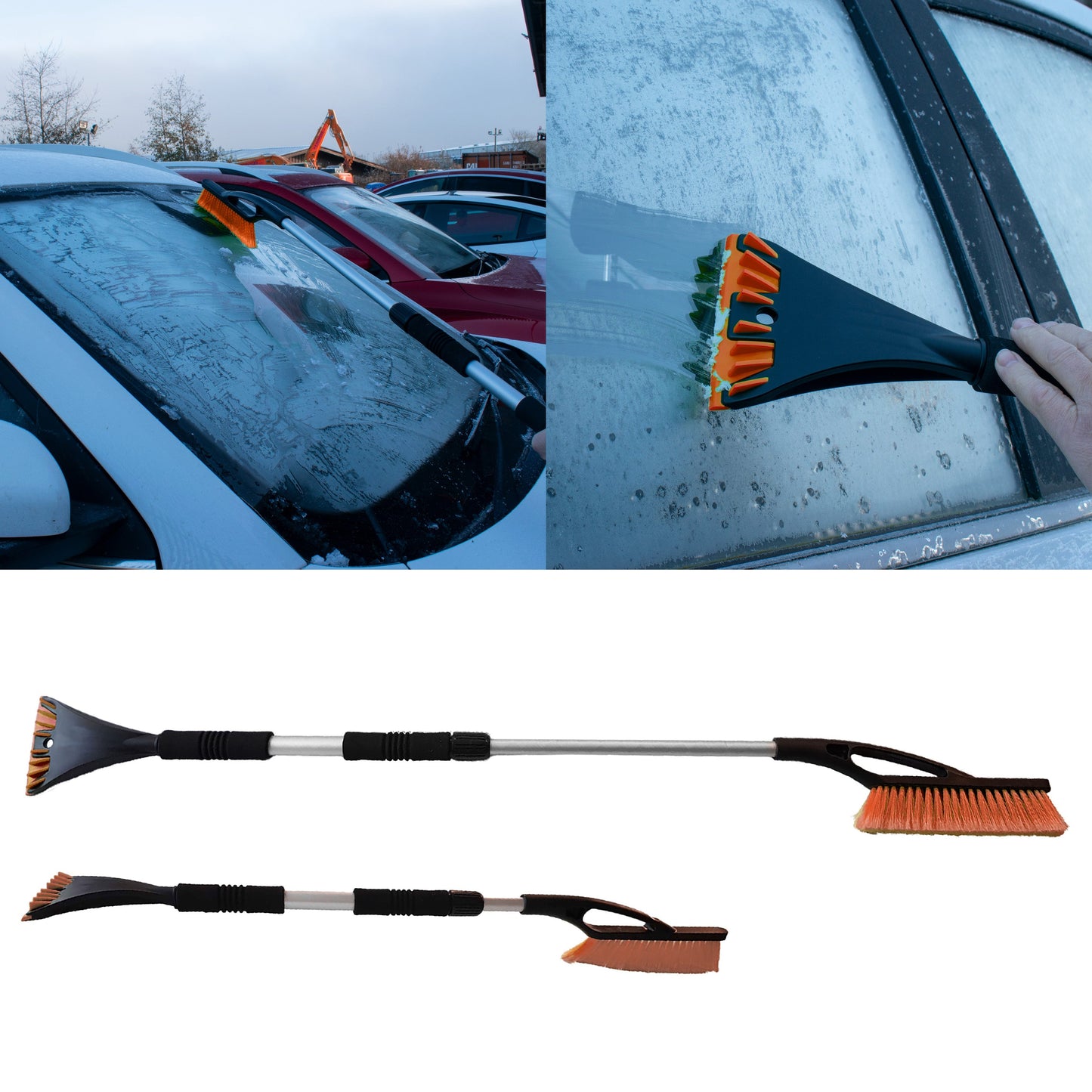 Telescopic Handle 2-in-1 Ice Scraper & Snow Brush
