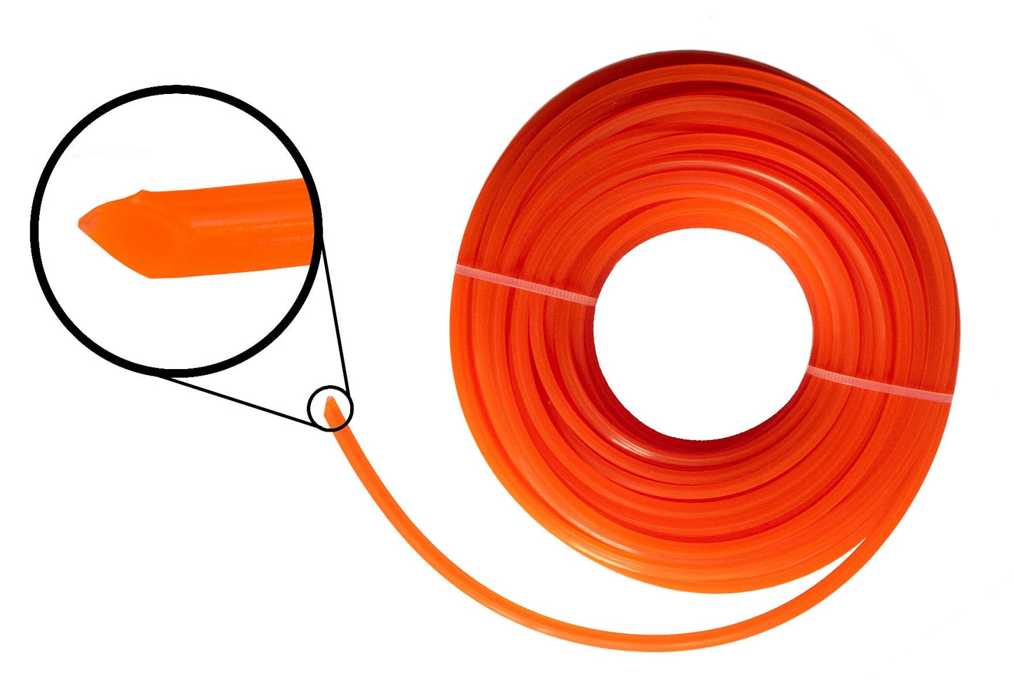 15m Twisted Orange Square Trimmer Line, 2.7mm