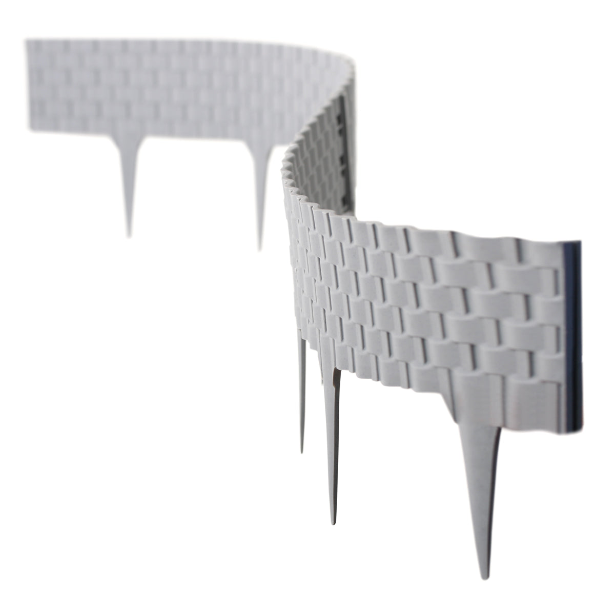 Grey Rattan Texture Palisade Lawn Edging, 2.4m