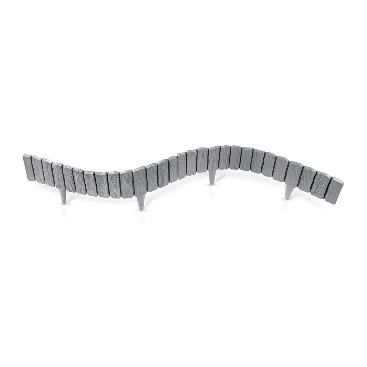 Grey Wood Texture Palisade Lawn Edging, 2.32m