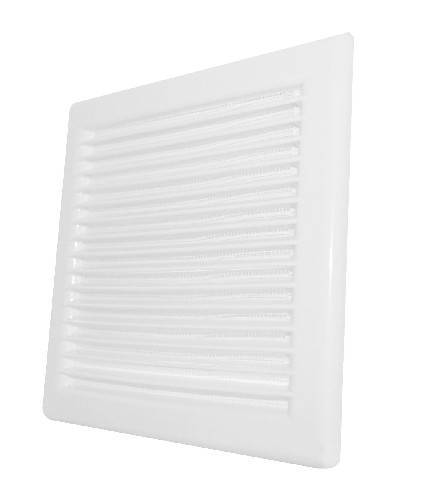 Luxury White Duo Smart Louvre Vent with Fly Mesh, 150mm x 150mm
