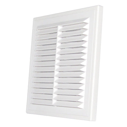 White Louvre Vent with Fly Screen, 210mm x 210mm